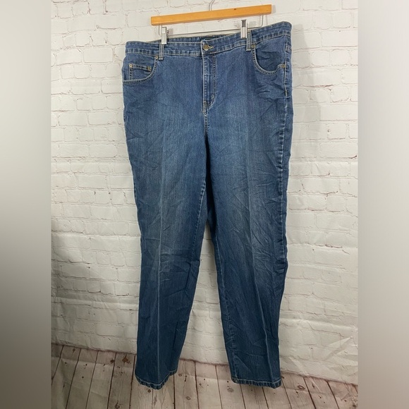 Relativity Jeans Womens Plus Size 20W Medium Wash Straight Leg High Waist - Picture 1 of 6